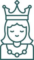 Princess Line Gradient Icon vector