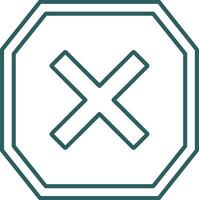 Cross Line Gradient Icon vector