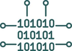 Binary Code Line Gradient Icon vector