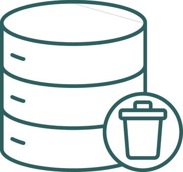 Eliminar datos línea degradado icono vector