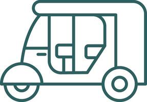 Rickshaw Line Gradient Icon vector