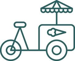 Ice Cream Cart Line Gradient Icon vector