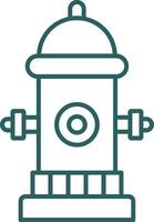 Fire Hydrant Line Gradient Icon vector