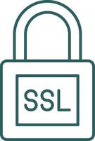 icono de gradiente de línea ssl vector