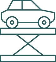 icono de gradiente de línea de elevación de coche vector