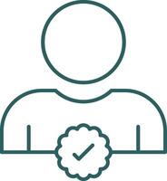 Verified User Line Gradient Icon vector