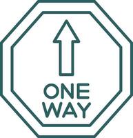 One Way Line Gradient Icon vector