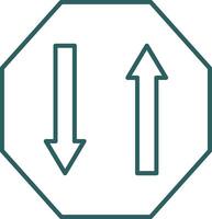Two Way Line Gradient Icon vector