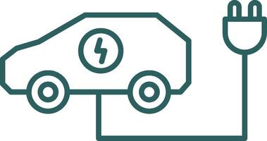 Electric Car Line Gradient Icon vector