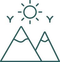 Mountains Line Gradient Icon vector