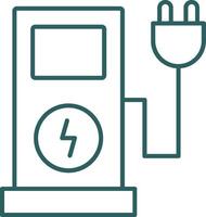 Electric Charge Line Gradient Icon vector