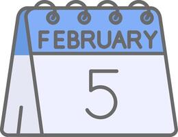 5th of February Line Filled Light Icon vector