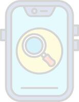 Search Line Filled Light Icon vector