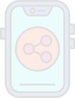 Share Line Filled Light Icon vector