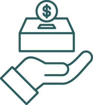 Donate Line Gradient Icon vector