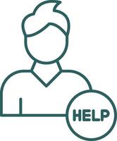 Help Line Gradient Icon vector