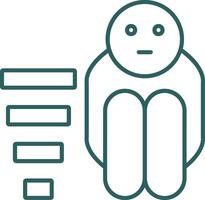 Poor Line Gradient Icon vector