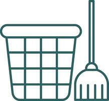 Mop Line Gradient Icon vector