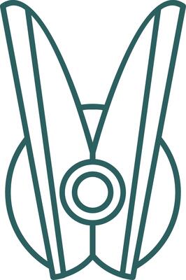 Clothespin Line Gradient Icon