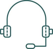 Headphone Line Gradient Icon vector