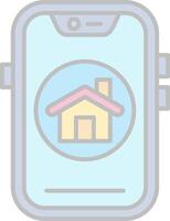 Home Line Filled Light Icon vector