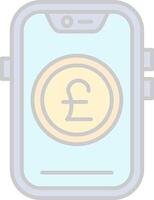 Pound Line Filled Light Icon vector