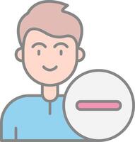 Remove Line Filled Light Icon vector