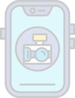 Camera Line Filled Light Icon vector