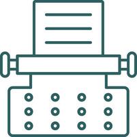 Typewriter Line Gradient Icon vector