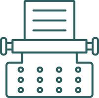 icono de gradiente de línea de máquina de escribir vector