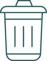 Dustbin Line Gradient Icon vector
