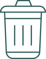 Dustbin Line Gradient Icon vector