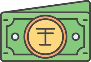 Tenge Line Filled Light Icon vector