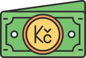 Koruna Line Filled Light Icon vector