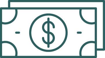 Money Line Gradient Icon vector