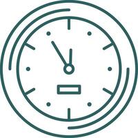 icono de gradiente de línea de reloj de pared vector