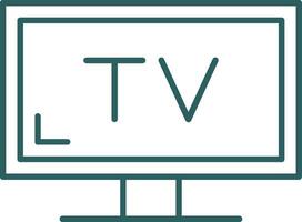 Tv Line Gradient Icon vector