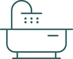 Bathtub Line Gradient Icon vector