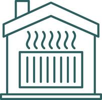 Heating Line Gradient Icon vector