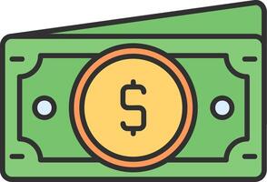 Dollar Line Filled Light Icon vector