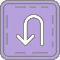 U turn Line Filled Light Icon vector