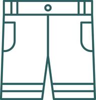 icono de degradado de línea de pantalones cortos vector