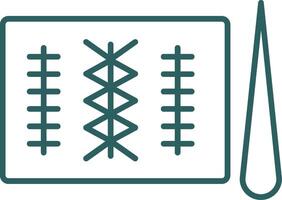 Stitches Line Gradient Icon vector