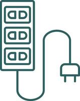 icono de gradiente de línea de cable de extensión vector