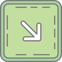 Down right arrow Line Filled Light Icon vector