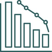 Decrease Line Gradient Icon vector