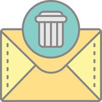 Dustbin Line Filled Light Icon vector