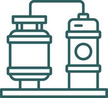 Processing Plant Line Gradient Icon vector