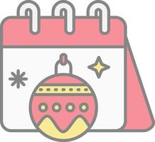 Calender Line Filled Light Icon vector