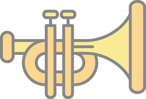 Trumpet Line Filled Light Icon vector